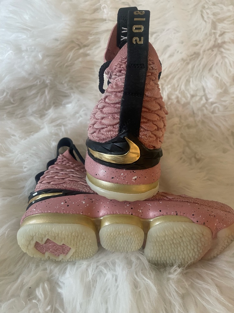 Nike Pink And Gold Basketball Sneakers